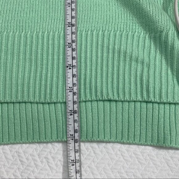 ISAAC Mizrahi💚Crew Neck Green Knit Ling Sleeve Sweater Size L - Picture 6 of 10